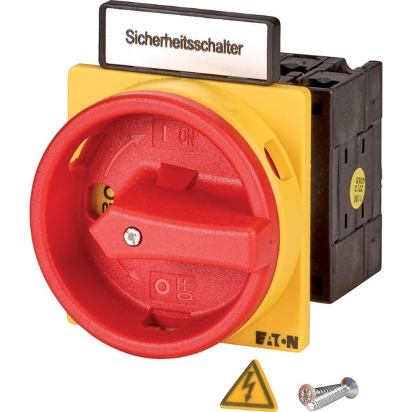 SUVA safety switches, T3, 32 A, flush mounting, 2 N/O, 2 N/C, Emergency switching off function, with warning label „safety switch” image 4