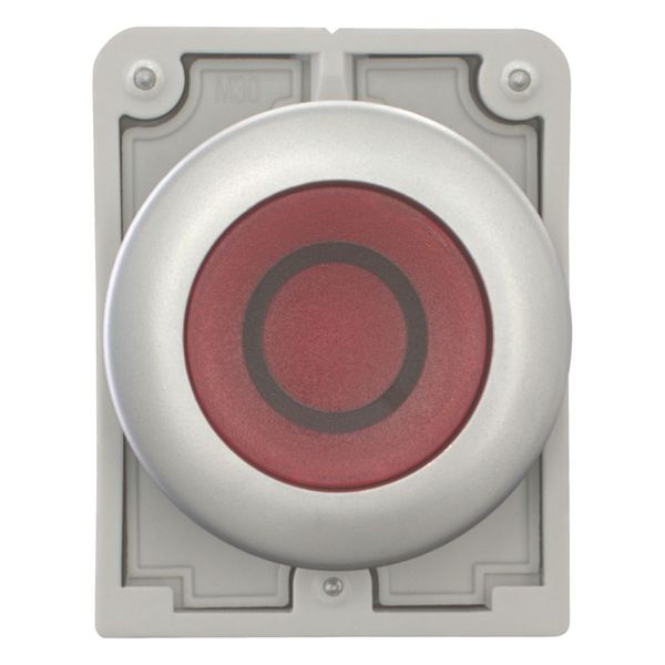 Illuminated pushbutton actuator, RMQ-Titan, Flat, momentary, red, inscribed 0, Metal bezel image 3