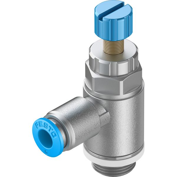GRLA-1/4-QS-8-RS-D One-way flow control valve image 1