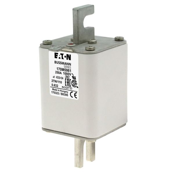 Fuse-link, high speed, 250 A, AC 1000 V, DIN 2, 59 x 75 x 138 mm, aR, DIN, IEC, single indicator image 3