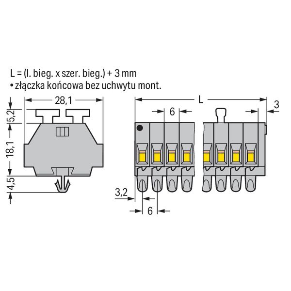 2-conductor terminal strip on both sides with push-buttons with snap-i image 4