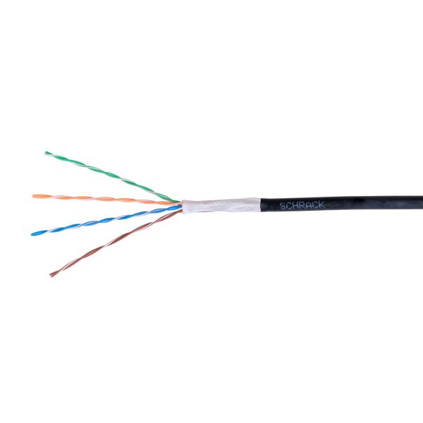 U/UTP Cable Cat.5e, 4x2xAWG24/1, PE, OUTDOOR, black image 1