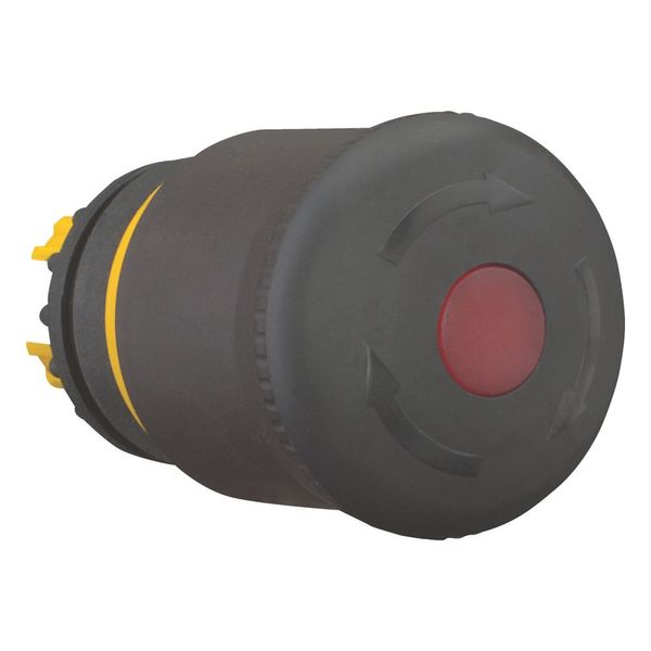 HALT/STOP-Button, RMQ-Titan, Mushroom-shaped, 38 mm, Illuminated with LED element, Turn-to-release function, Black, yellow, RAL 9005 image 7