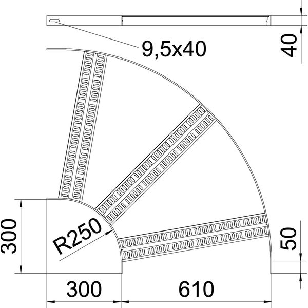 SLZB 90 600 ALU 90° bend with Z-rung B610mm image 2