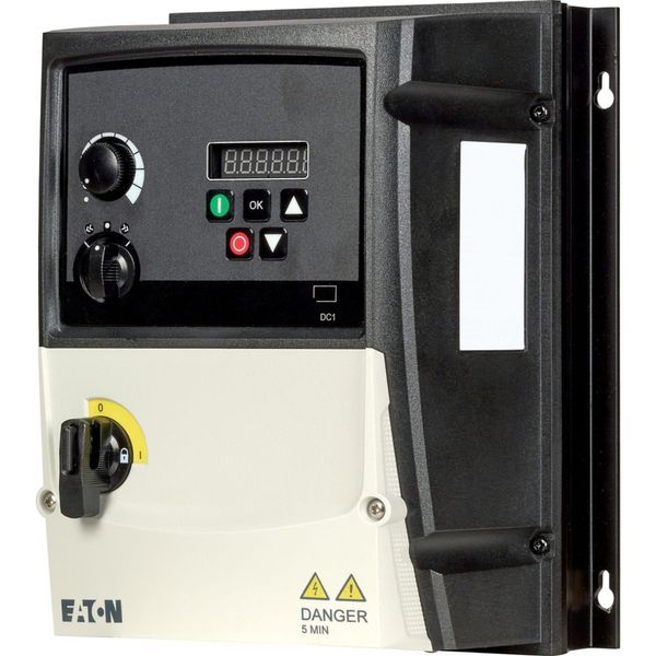 Variable frequency drive, 115 V AC, single-phase, 5.8 A, 1.1 kW, IP66/NEMA 4X, Brake chopper, 7-digital display assembly, Local controls, Additional P image 4