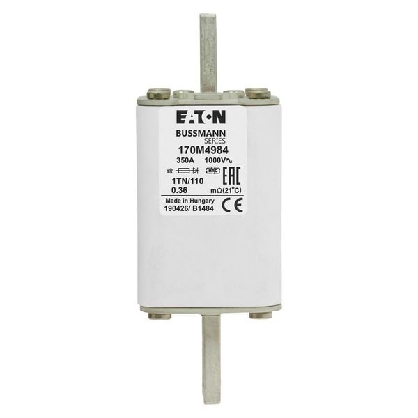 Fuse-link, high speed, 350 A, AC 1000 V, DIN 1, 51 x 69 x 138 mm, aR, DIN, IEC, type T indicator image 6