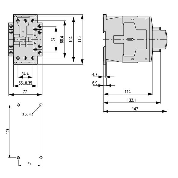 Contactor 37kW/400V/72A, coil 230VAC image 4