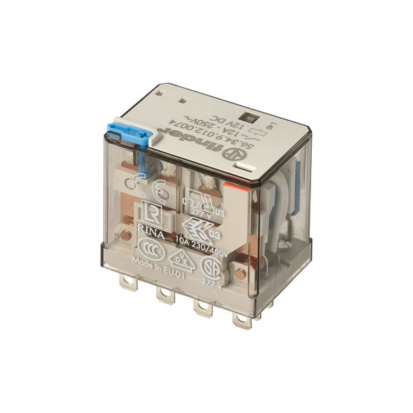 Miniature power Rel. 4CO 12A/12VDC/Agni/Test button/LED/Mech.ind. (56.34.9.012.0074) image 4