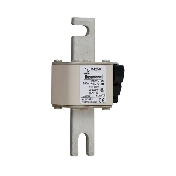 Fuse-link, high speed, 200 A, AC 690 V, DIN 1, 53 x 69 x 138 mm, aR, DIN, IEC, single indicator image 15