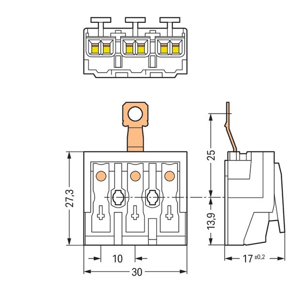 Lighting connector push-button, external with screw-type ground contac image 5