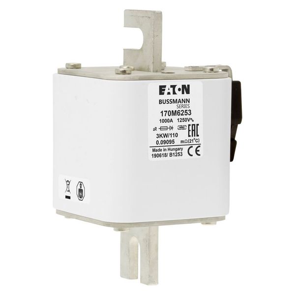 Fuse-link, high speed, 1000 A, AC 1250 V, size 3, 74 x 92 x 141 mm, aR, IEC, single indicator image 23