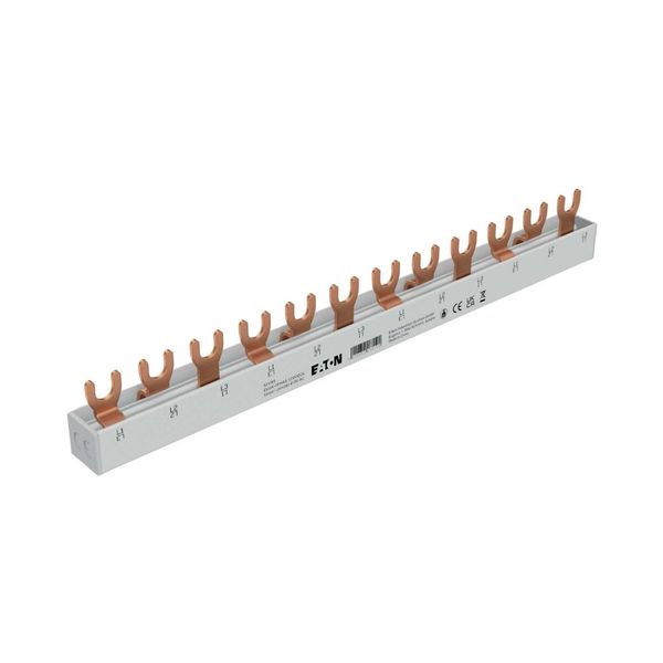 EVGK busbar fork, 3-phase, L1 - L2 - L3, shortenable version with end caps included, 12 module units, 10 mm² image 11