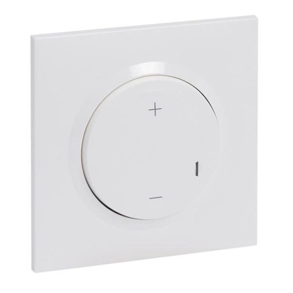 Dooxie 2-wire 125W universal dimmer - supplied complete with square plate - White image 1