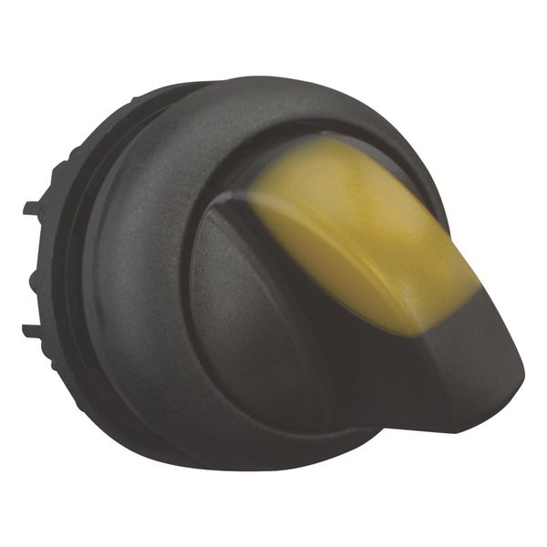 Illuminated selector switch actuator, RMQ-Titan, With thumb-grip, maintained, 2 positions (V position), yellow, Bezel: black image 6