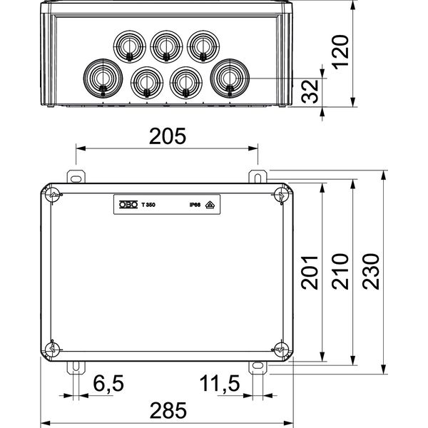 T350ED 4x32AD Junction box for function maintenance 285x201x120 image 2