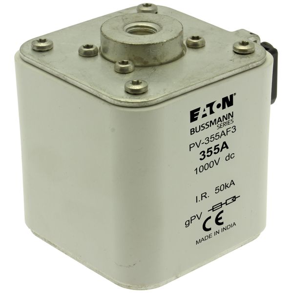 Fuse-link, high speed, 355 A, DC 1000 V, size 3, 76 x 92 x 91 mm, gPV, IEC, UL, single indicator image 11