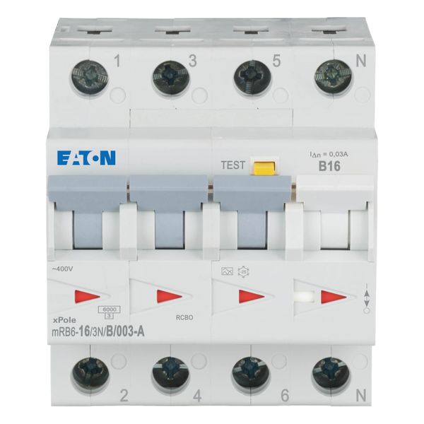 RCD/MCB combination, 16 A, 30 mA, MCB trip characteristic: B, 3p+N, RCD trip characteristic: A image 9