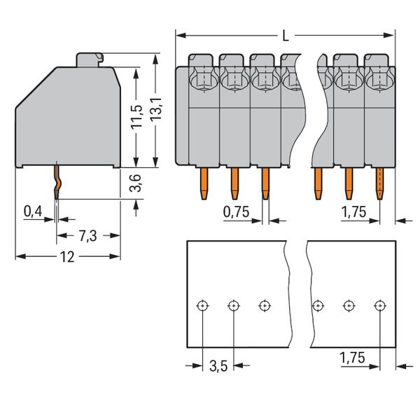 PCB terminal block push-button 1.5 mm² blue image 4