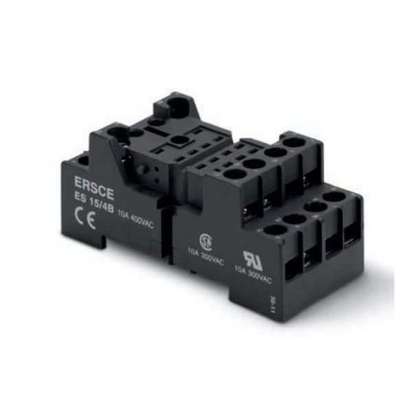 Relay socket for miniature power relays MY, DIN rail mounting, 4 PDT, image 1