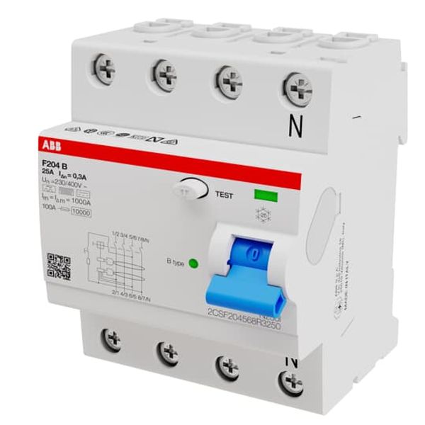 F204 B-25/0.3 Residual Current Circuit Breaker 4P B type 300 mA image 5