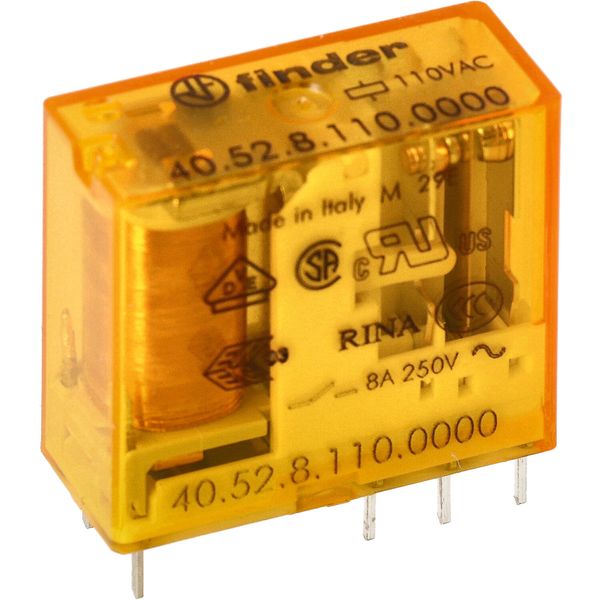 PCB/Plug-in Rel. 5mm.pinning 2CO 8A/110VAC/Agni (40.52.8.110.0000) image 3