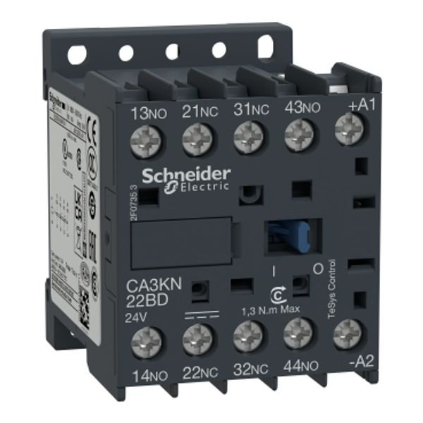 TeSys K control relay, 2NO/2NC, 690V, 24V DC standard coil image 3