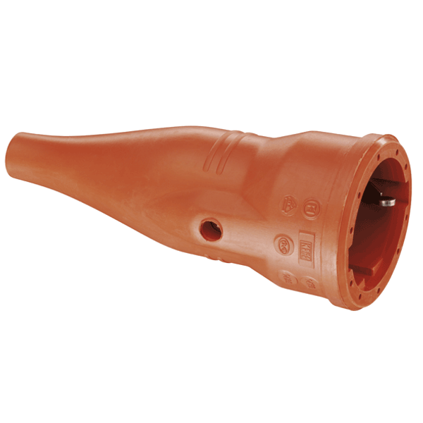 SCHUKO rubber connector, orange image 1