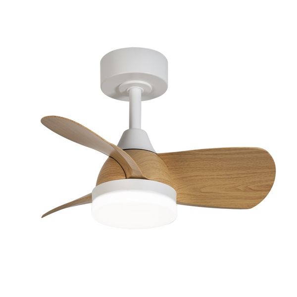 Bryan Mini LED Ceiling Fan 18W 1800Lm CCT Dim White+Wood image 1