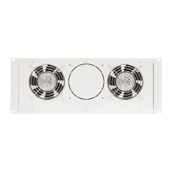 Roof fan-unit with 2 fans and thermostat, 19", 4U, RAL7035 image 2