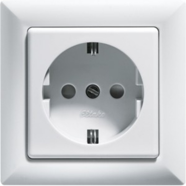 German Socket (Type F) DSS with socket outlet front, white image 1