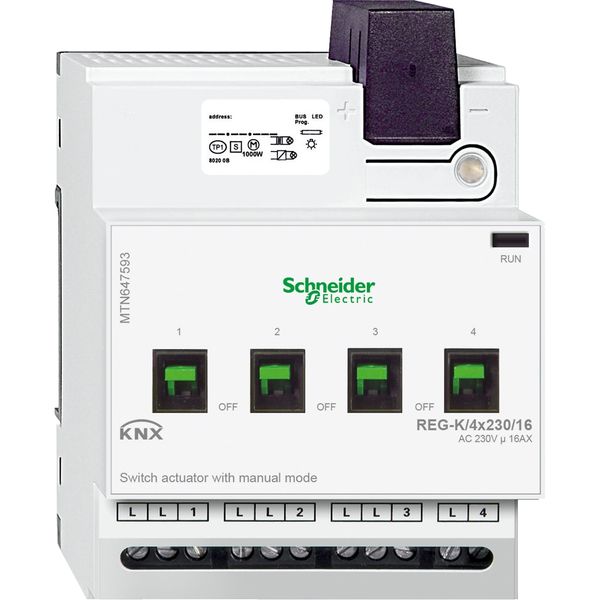 Switch actuator REG-K/4x230/16 with manual mode, light grey image 2