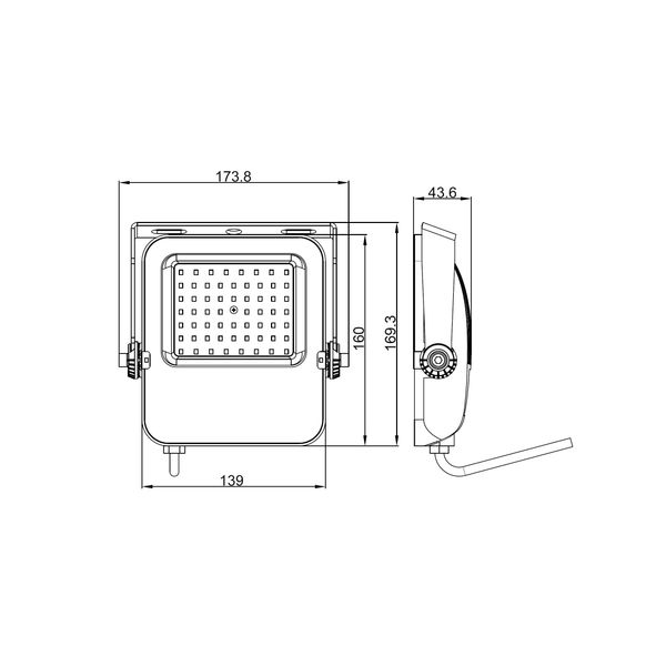 Capri LED Basic 50W 5500lm 3000K asymmetric IP65 black image 5