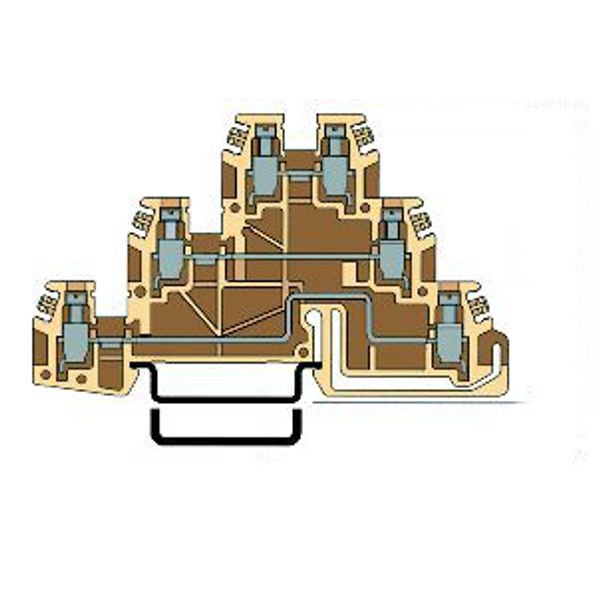 Three level terminal, 2.5mmý, beige, Type TLD.2, both sides image 1