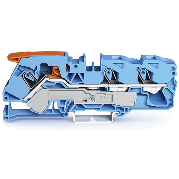 3-conductor through terminal block with lever and Push-in CAGE CLAMP® image 3