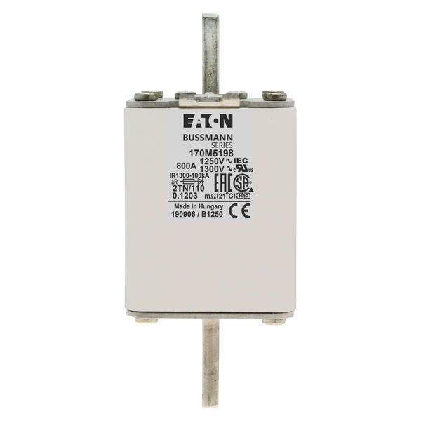 Fuse-link, high speed, 800 A, AC 1250 V, size 2, 61 x 75 x 138 mm, aR, DIN, IEC, type T indicator image 18