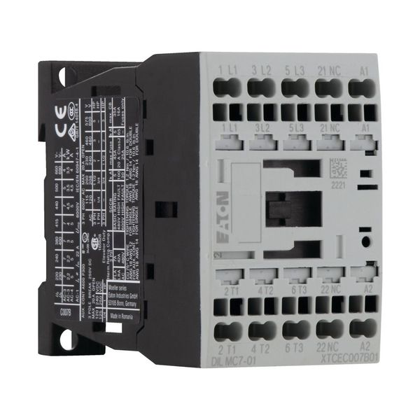 Contactor, 3 pole, 380 V 400 V 3 kW, 1 NC, 24 V DC, DC operation, Spring-loaded terminals image 10