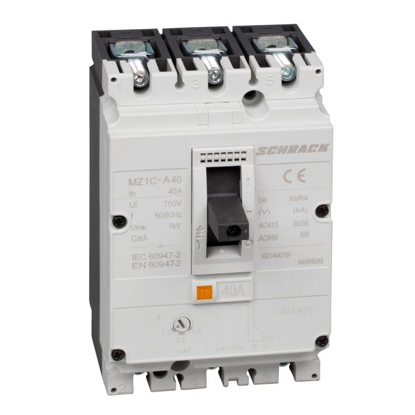 Moulded Case Circuit Breaker Type A, 3-pole, 36kA, 40A BT image 1