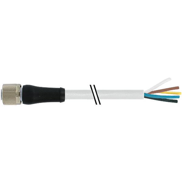 M12 Power female 0° L-cod. with cable PUR 5x2.5 gy UL/CSA+drag ch. 20m image 1