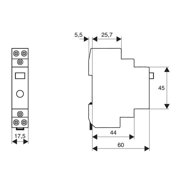 Modular Switch, 1 NO + 1 NC, 24VAC/DC with LED image 4