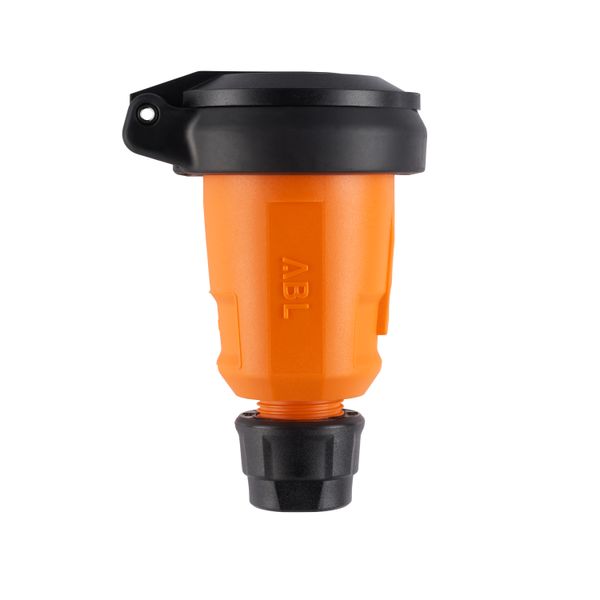 Hightech connector, French/Belgian, Elamid, orange, self-closing hinged lid, contact protection, IP54, Typ 1580 image 1