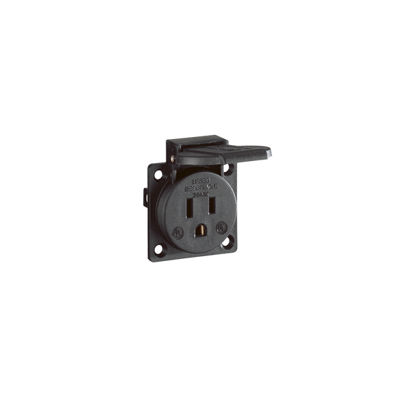 Built-in socket outlet, USA / Canada standards, black, 125 V/15 A image 1