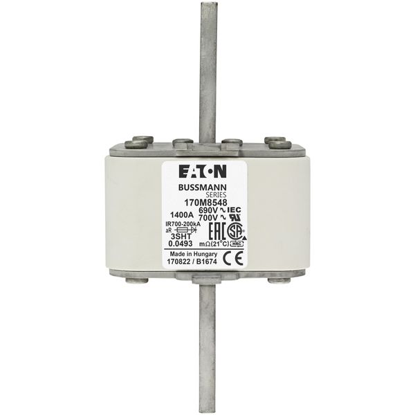 Fuse-link, high speed, 1400 A, AC 690 V, size 3, 76 x 76 x 150 mm, aR, IEC, single indicator image 17