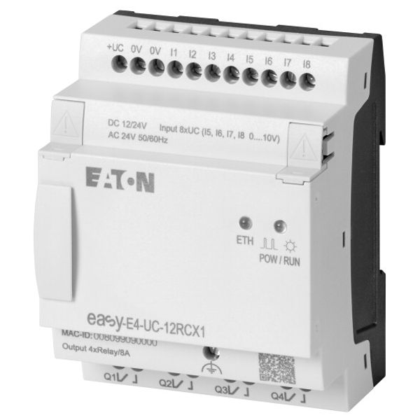Control relays, easyE4 (expandable, Ethernet), 12/24 V DC, 24 V AC, Inputs Digital: 8, of which can be used as analog: 4, screw terminal image 3