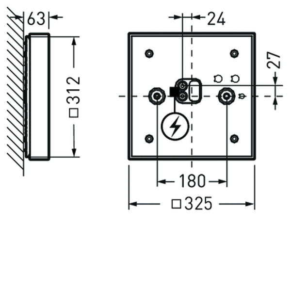 Wall and ceiling luminaire Olisq Q Diffuser White square ET 15W 2000lm Lambertian (L) IP40 IK03 3 SDCM image 1