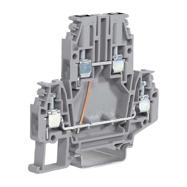 Screw terminal block 4mm2, 2-levels interconnected, blue color, DBC series image 1