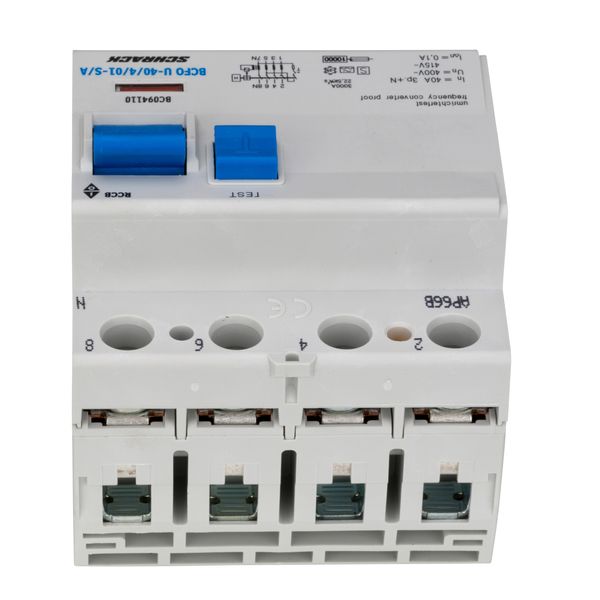 Residual current circuit breaker 40A,4-p,100mA,type A, S,FU image 3