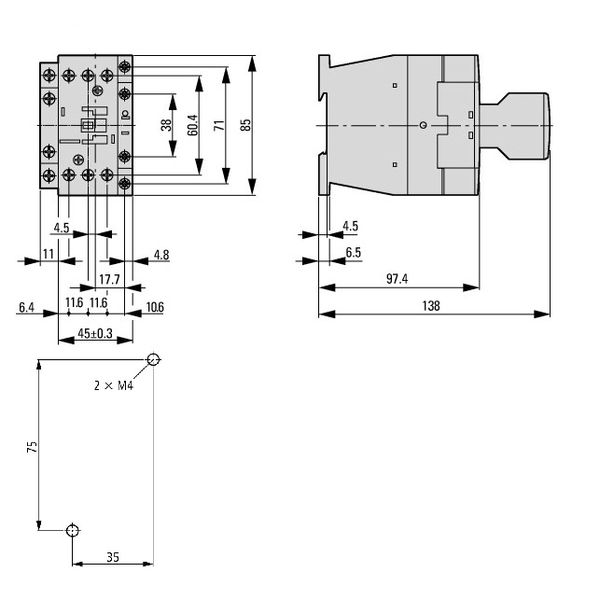 Contactor 15kW/400V/32A, 1 NO, coil 230VAC image 4