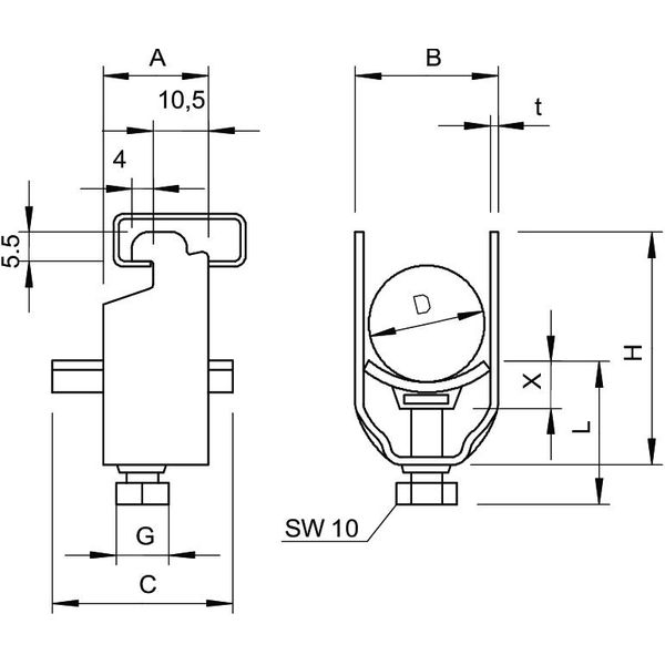 2056N 52 FT Clamp clip  46-52mm image 2