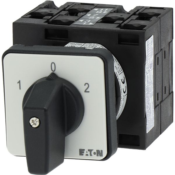 Reversing switches, T3, 32 A, flush mounting, 3 contact unit(s), Contacts: 5, 60 °, maintained, With 0 (Off) position, 1-0-2, Design number 8401 image 31
