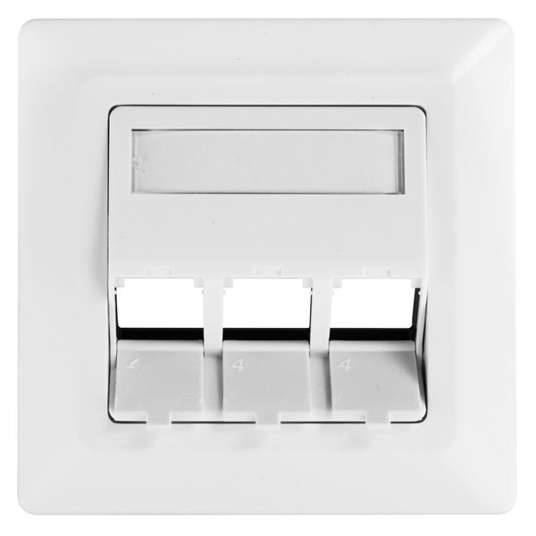 Outlet empty 3 modules (SFA)(SFB), 80x80mm, angled, RAL9010 image 3